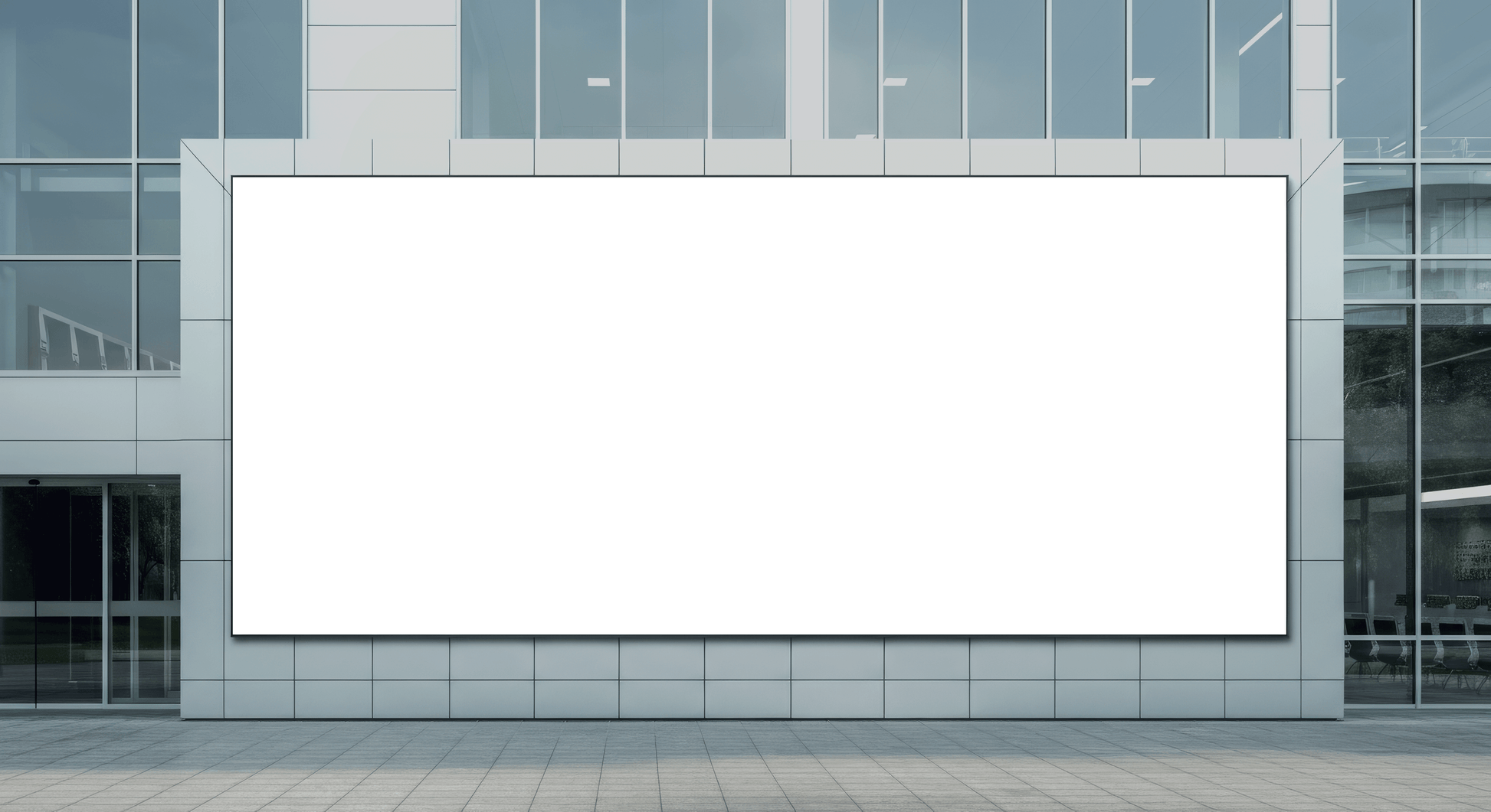 Large format wide outdoor billboard mockup. Editable PSD file.
